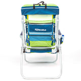Tall Folding Backpack Beach Chair, Towel bar, Cooler Pouch and Storage