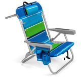 Backpack Beach Chair with 5 Positions, Towel bar, XL Cooler Pouch, Storage Pouch, etc