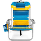 Backpack Beach Chair with 5 Positions, Towel bar, XL Cooler Pouch, Storage Pouch, etc