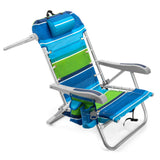 Backpack Beach Chair with 5 Positions, Towel bar, XL Cooler Pouch, Storage Pouch, etc