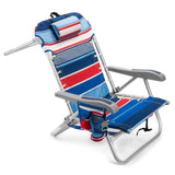 Backpack Beach Chair with 5 Positions, Towel bar, XL Cooler Pouch, Storage Pouch, etc