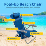 Backpack Beach Chair with 5 Positions, Towel bar, XL Cooler Pouch, Storage Pouch, etc