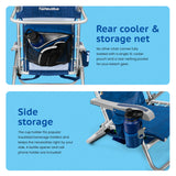 Backpack Beach Chair with 5 Positions, Towel bar, XL Cooler Pouch, Storage Pouch, etc