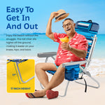 Tall Folding Backpack Beach Chair, Towel bar, Cooler Pouch and Storage