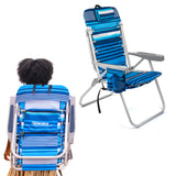 Tall Folding Backpack Beach Chair, Towel bar, Cooler Pouch and Storage
