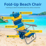 Backpack Beach Chair with 5 Positions, Towel bar, XL Cooler Pouch, Storage Pouch, etc