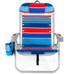 Backpack Beach Chair with 5 Positions, Towel bar, Cooler Pouch, Storage Pouch, etc