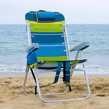 Tall Folding Backpack Beach Chair, Towel bar, Cooler Pouch and Storage